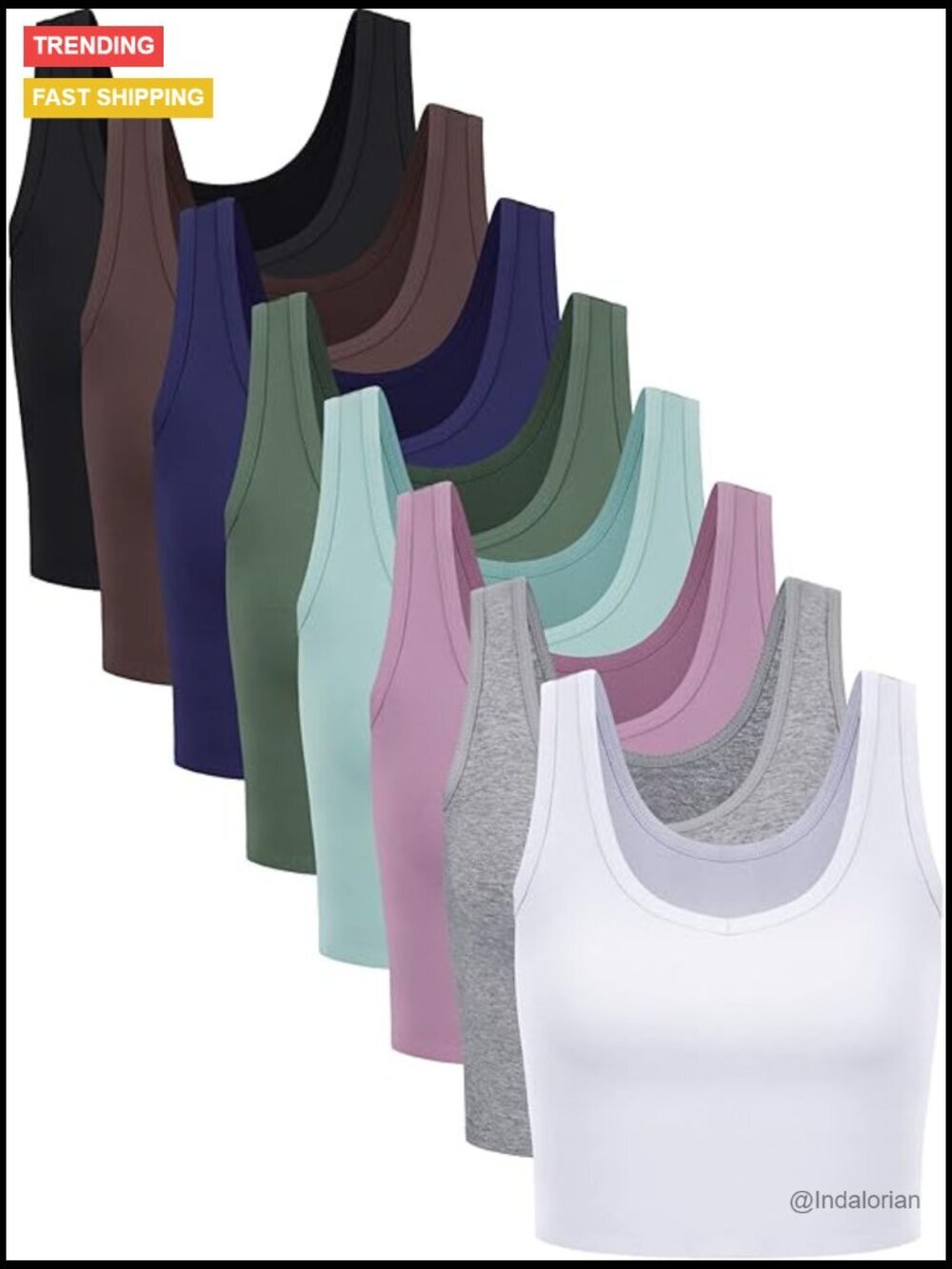8 Pack Women Basic Crop Tank Tops Sleeveless Sport Tank